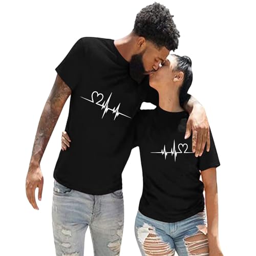 Tee Shirt Personnalisé Couple, T Shirt Homme St Valentin Chemise Femme Manche Courte Tee Shirt...