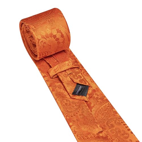 Image of YOHOWA Mens Ties Set Wedding Paisley Neckties with Handkerchief Cufflinks Formal Business