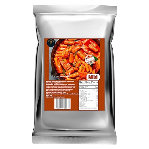 KorGourmetta | Korean Tteokbokki Powder Sauce Mix – Ideal for Spicy Rice Cake Dishes – Easy-to-Prepare, Bold Flavors for Street Food Experience – 300g Pack (10.6 oz, Mild) | 떡볶이 소스