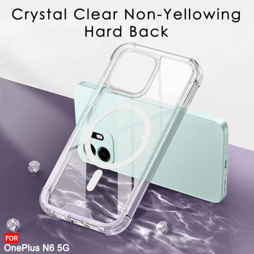 Image of TheGiftKart ShockProof Ultra-Hybrid Back Cover Case for OnePlus N6 5G Compatible with MagSafe | 360 Degree Protection | Crystal Clear Hard Back Cover Case for OnePlus N6 (PC & TPU, Transparent Bumper)