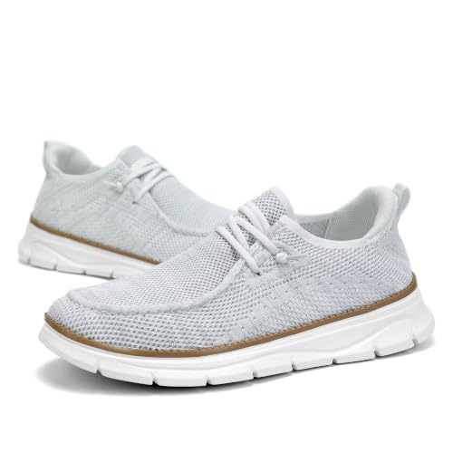 Image of Mens Slip-on Loafers Comfortable Boat Shoes Casual Walking Sneakers Mesh Business Oxfords Work Lightweight Soft Sole