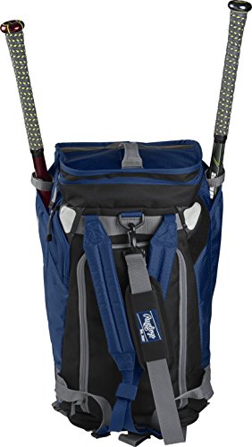 Rawlings Hybrid Duffel/Backpack Baseball/Softball Bag, Navy (R601-N)