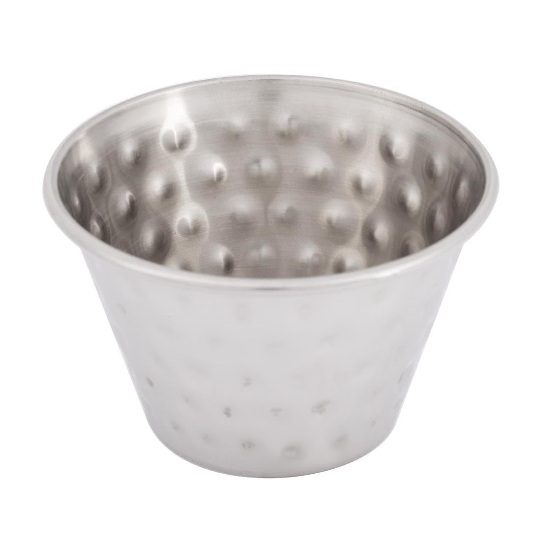 Olympia Silver Hammered Stainless Steel Sauce Cups 115Ml (12 Pack)