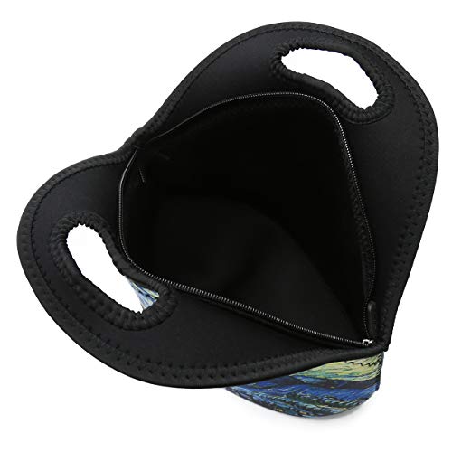 Icolor Blue Starry Night Lunch Bag Tote, Soft Insulated Neoprene Food Container, Boys Girls School Office Travel Outdoor Work Lunchbox Handbag, Waterproof Food Storage Carrying Case(F-Lb-167) #TOP5