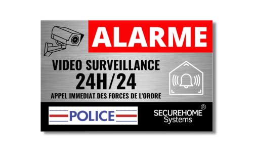 Set Mit 8 Diebstahl-Abschreckungsaufklebern - 'Alarm + Videoüberwachung', 8,5x5,5 Cm, Wetterfest