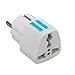 Produktbild Worldwide Universal International (UK, USA, Asia, Australia, Middle East) to European 2 pin (round) wall socket - Visitor / Visiter / Travel Adaptor / Adapter / Plug / converter / Convertor