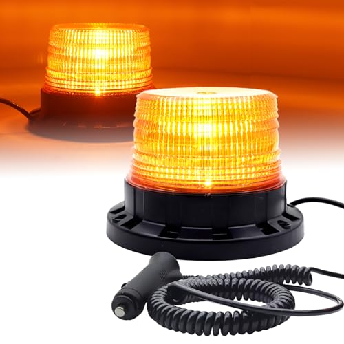 Luz LED estroboscópica amarilla con cable de carga para carretilla elevadora y UTV