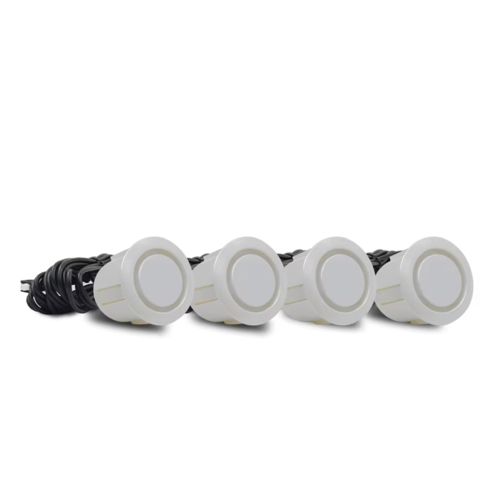 Sensor Estacionamiento Radar De Marcha Atrás Con 4 Sensores De Aparcamiento Para Coche, Kit De Aparcamiento Para Garaje, Detección De Distancia, Timbre De Advertencia Radar Parking Sensor(Blanco)
