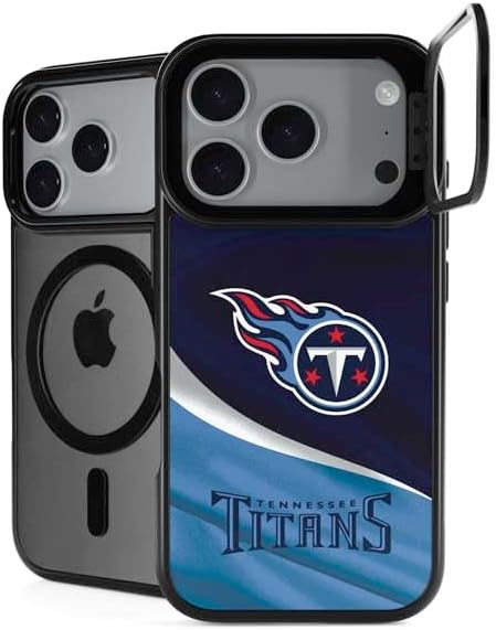 Skinit Kickstand Phone Case Compatible with iPhone 17 Pro Max - Officially Licensed NFL Tennessee Titans Black & White Design