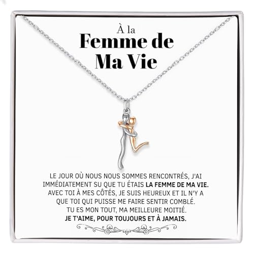Collier couple étreinte éternelle le cadeau romantique