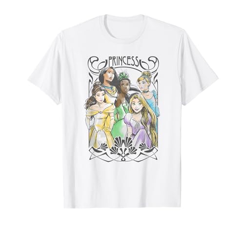 T-shirt Disney Princesses Majestic Portrait vêtement vintage imprimé