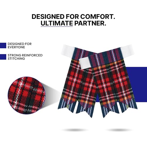 Image of Scottish Tartan Kilt Flashes with Elastic Adjusters