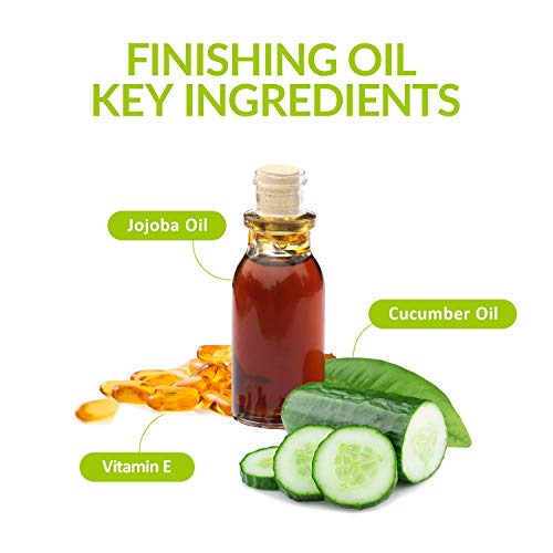 Moom Waxing Strips With Natural Hair Removal Wax With Chamomile & Lavender With Finishing Oil With Cucumber & Jojoba – Perfect For Legs & Body (10 Pre-Waxed Strips, Double-Sided - 20 Count) 5 Pack #TOP3