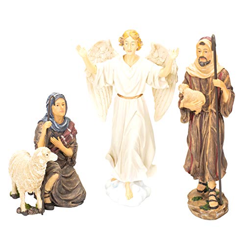 1 X Nativity Shepards and Angel for Three Kings Gifts 10 inch Set by Three Kings Gifts