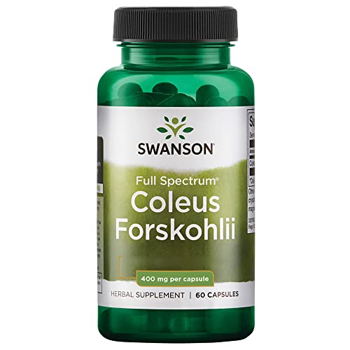 Swanson, Full Spectrum Coleus Forskohlii (Forskolin), Alta Dosis, 60 Cápsulas, Testado en Laboratorio, Sin Soja, Sin Gluten, No GMO