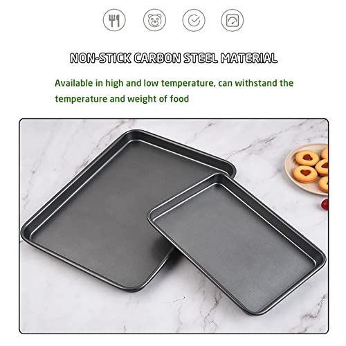 4 Pack Non Stick Oven Baking Tray Set Heavy Duty Black Carbon Steel Baking Sheets Deep Roasting Tins Pans (PFOA Free) - Image 5