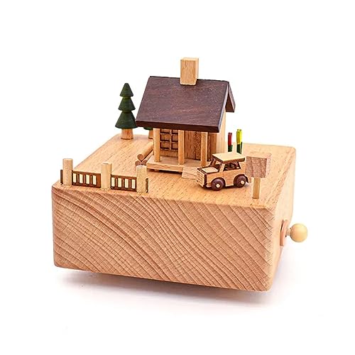 Image of AUGEN Exclusive Music Box Musical Boxes Carousel Children's Boutique Wooden Men and Women Birthday Creative Christmas Valentine's Day Gift Home Decoration (6057-A5)