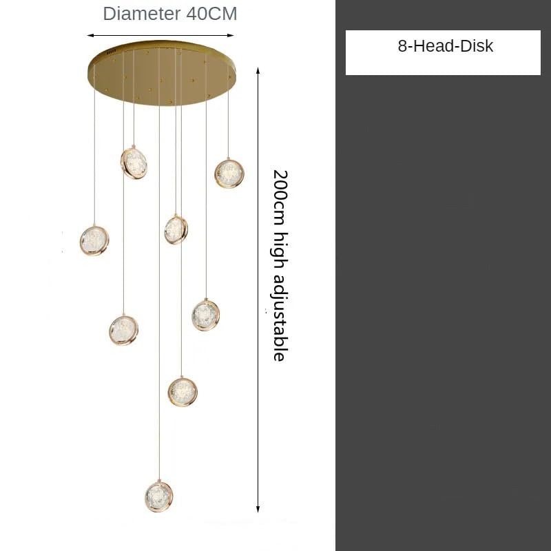 Lustre moderne salon éclairage LED escaliers et lustre de plafond - 2