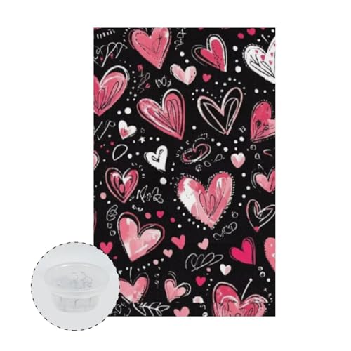 ZOUTAIRONG Valentines Day Heart Recliner Headrest Protector Two Pieces Recliner Headrest Cover Set for Living Room Sofa Headrest Cushion Covers Dust Proof Chair Headrest Cover