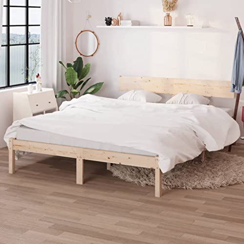 Lumanois Estructura de Cama Doble sin colchón Madera Maciza,Mobiliario,Camas y somieres,22.52kg-810152