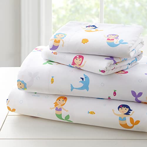 Wildkin Kids Microfiber Full Sheet Set For Boys And Girls, Bedding Sheet Set Includes Top Sheet, Fitted Sheet, And One Standard Pillow Case (Mermaids) #TOP9