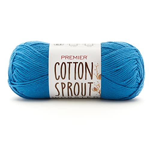 Hilo Premier Cotton Sprout Worsted azul algodon para tejer labores 2