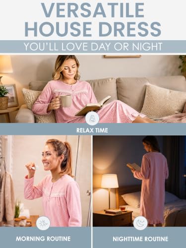 Image of Casual Nights Women's Cozy Long Sleeve Fleece Nightgown