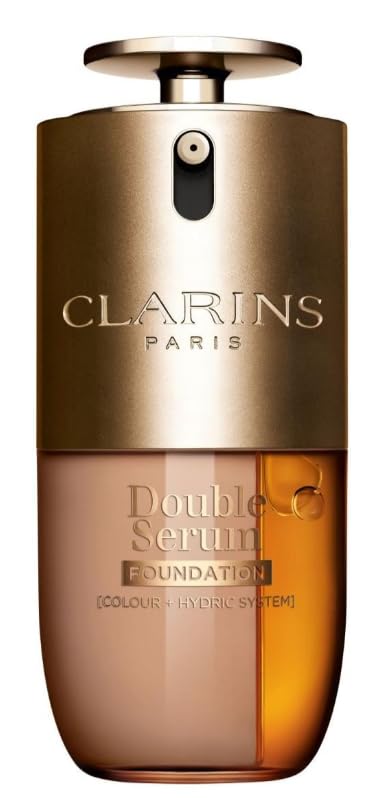 Clarins Double Serum Foundation M2N 30ml | Base híbrida de suero | Acabado satinado luminoso | Cobertura personalizable de media a completa | Hidrata, aumenta la producción de colágeno y reduce los