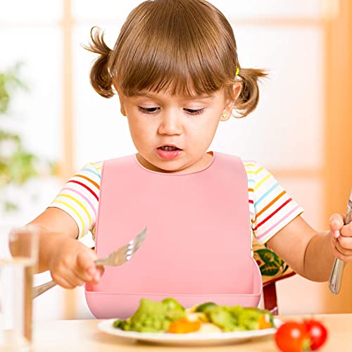 Silicone Bib,Adjustable,Full Silicone Waterproof,No Clean For Babies,Children #TOP3