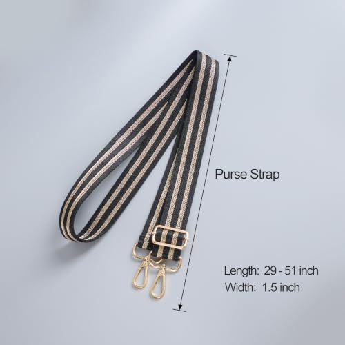 Image of chushui Herringbone Purse Strap Replacement Wide Adjustable Crossbody Strap with Metallic Thread,Woven Fashion Shoulder Bag Strap for Tote Handbag, Gold Silver Shimmer