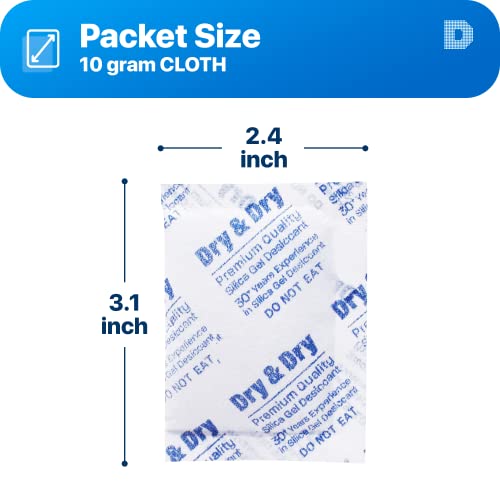Dry & Dry 10 Gram [50 Packets] Premium Silica Packets, Desiccant Packs, Dehumidifiers, Silica Gel - Rechargeable Fabric Moisture Absorbers, Silica Gel, Silica Packets, Silica Gel #TOP5