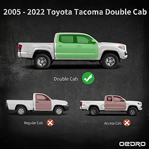Oedro 6 Inch Running Boards Compatible With 2005-2023 Toyota Tacoma Double Cab, Bolt-On Side Steps Steel Nerf Bars #TOP1
