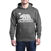 shop4ever California Agressed Moletom com capuz de urso branco Cali, Charcoal, Small