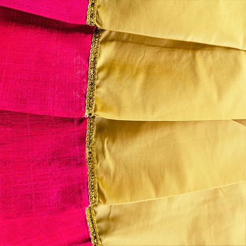 Stanwells Kids Lehenga Choli for Girls Cotton Silk Traditional Dress Ethnic Wear for Baby Girls Front Bow Readymade Embroidered Lehenga for Kids Kerala South Indian Pattu Pavadai Lehenga for Kids