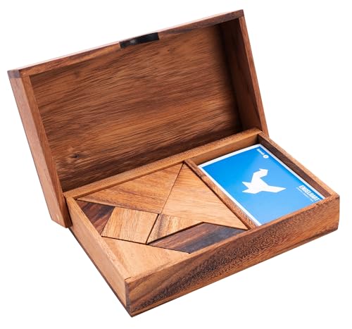 Engelhart –350100- Doppel-Tangram aus Holz – ökologisches Holzspiel – 1 und 2 Spieler – Maße: 4 x 19,2 x 12,5 cm – ab 4 Jahren