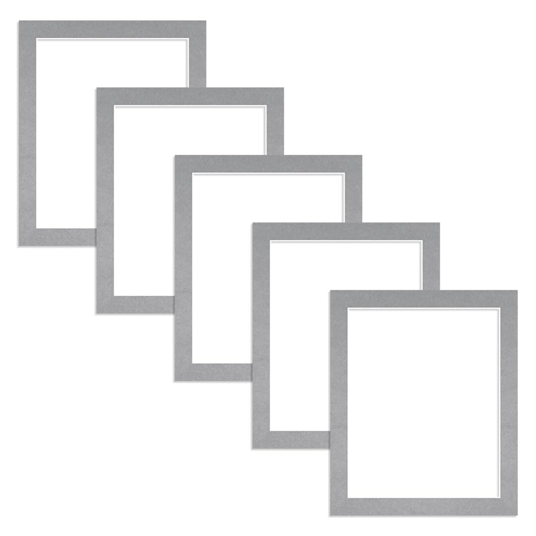 Alison Kingsgate 12X10 Silver Picture Mount - 10X8 Aperture - Pack 5 — image 1