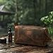 LEATHER VILLAGE Genuine Leather Travel Toiletry Bag - Water-Resistant Dopp Kit for Toiletries, Large Shaving Bag & Bathroom Organizer - Gift for Men & Women - Rustic Brown