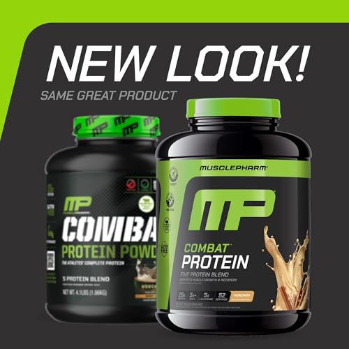 Image of Muscle Pharm Combat Protein Powder, Horchata Flavor, Fuels Muscles for Productive Workouts, 5 Protein Sources Including Whey Protein Isolate & Egg Albumin, Gluten Free, 4 lb, 52 Servings