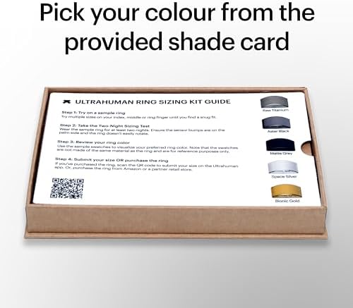 ULTRAHUMAN Ring AIR Sizing Kit with Colours - Size First Before You Buy - Choose from 10 Sizes - Sizes 5 to 14 from 5 Colour Options- Find The Perfect Ring Size - Smart Ring Sizer