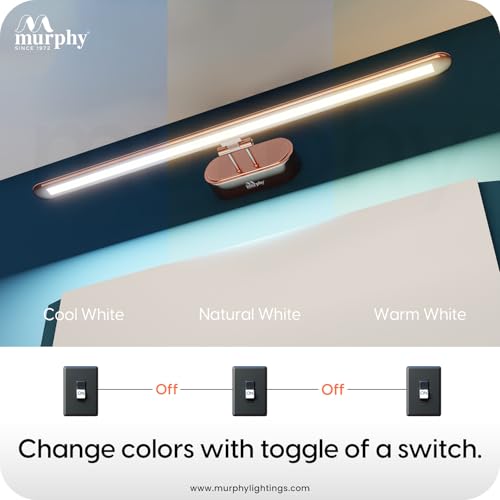 Image of Murphy 6W 3-in-1 Color Changing Full Copper Finish LED Mirror Picture Wall Light,Bathroom Vanity Led Mirror Light with 2 Year Warranty (Cool White /Warm White /Natural White)-Pack of 3