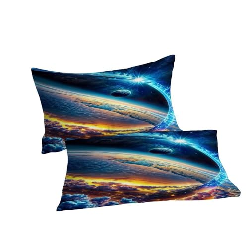 Housse de couette Cosmos terrestre imprimé stellar couvre-lit microfibre 220x240