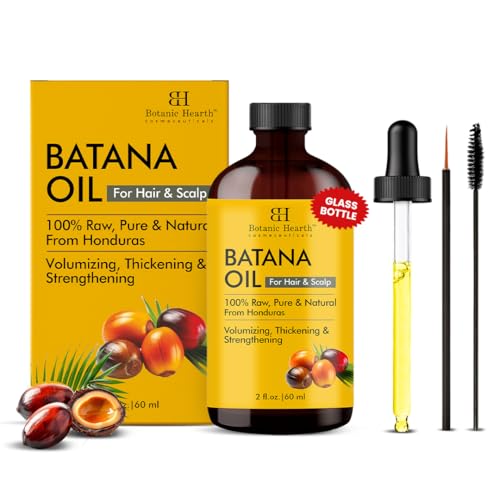Botanic Hearth Batana Oil for Hair Growth Dr Sebi, 100% Raw Pure from Honduras, For Hair's Growth, Scalp Treatment Promotes Thickness, Strengthening, All Hair Types - 2 oz