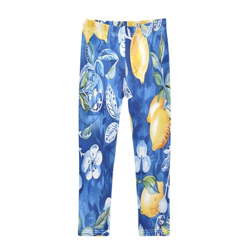 Bolaz Toddler Girls Leggings Printed Yoga Pants Leggings Watercolor Lemon for Kids