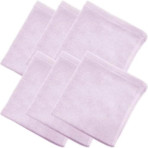 8年タオル ハンドタオル 34×35cm 綿100% 薄手 速乾 高吸水 耐久性 軽量 業務用 かさばらない ライラック 6枚セット [M便 1/7]の商品画像（Amazon）