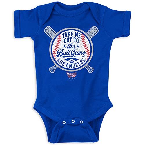 Take Me Out to The Ball Game Baby Apparel for Los Angeles Baseball Fans (NB-18M) (Royal Onesie 6 Months)