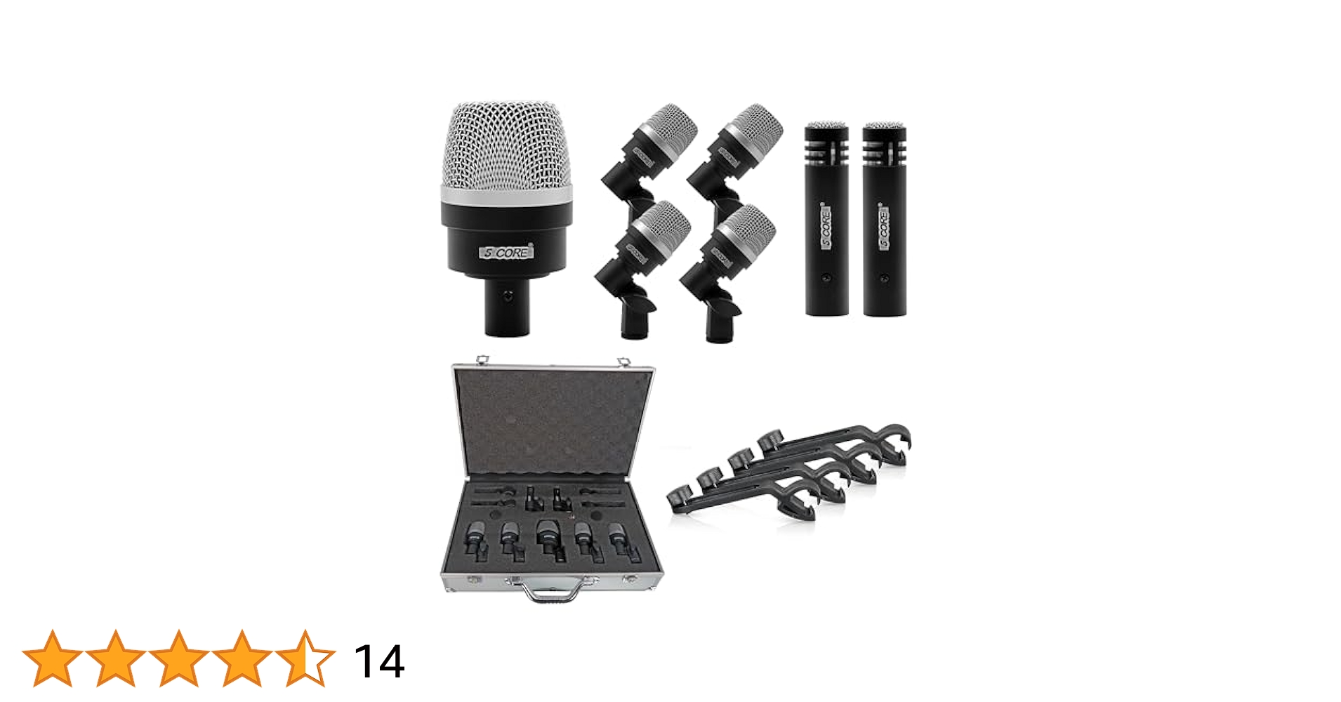 Mic Drum SET マイクとクリップセット Amazon.com: 5 CORE Professional Drum Mic Kit 7 Piece Tom