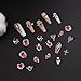 Y2K 3D Chrome Gem Nail Charms - Gothic Set with Cross, Heart, Tombstone, Red & Retro Designs - DIY Bracelet Charms