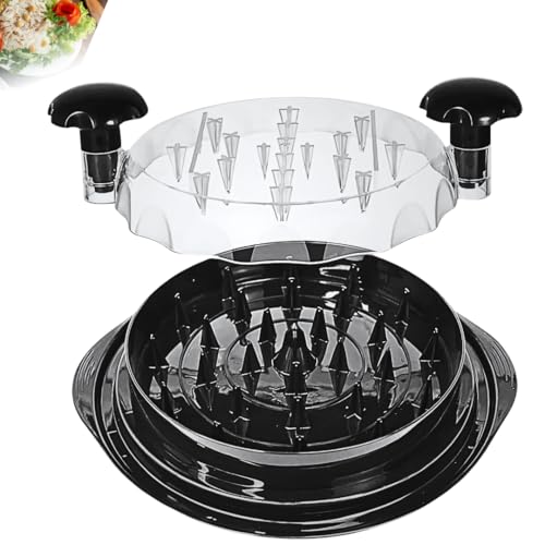 Chicken Shredder tools With Fork and Brush, Meat Shredder Tool Twist, Transparent Lid 10.8, Meat Grinder Anti-Slip Strip, Ergonomic Handle, Heat Resistant, Dishwasher Safe