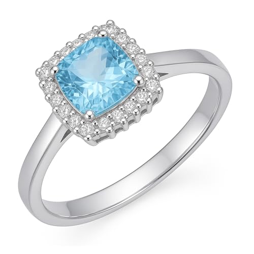 Bague topaze bleue oxyde de zirconium argent 925 pour femme chic