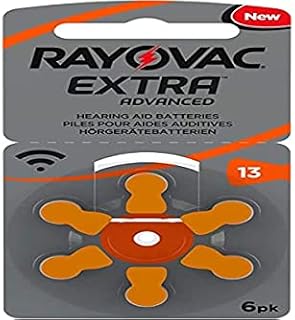 Rayovac Extra Advanced Hearing Aid Batteries, Size 13, Orange Tab, PR48, Pack of 60 - Free Frustration Packaging